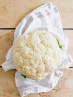 head of raw cauliflower