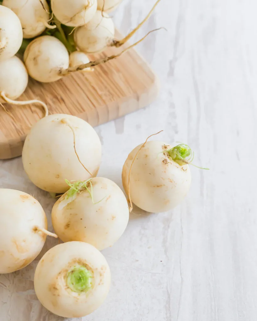 White Hakurei turnips.