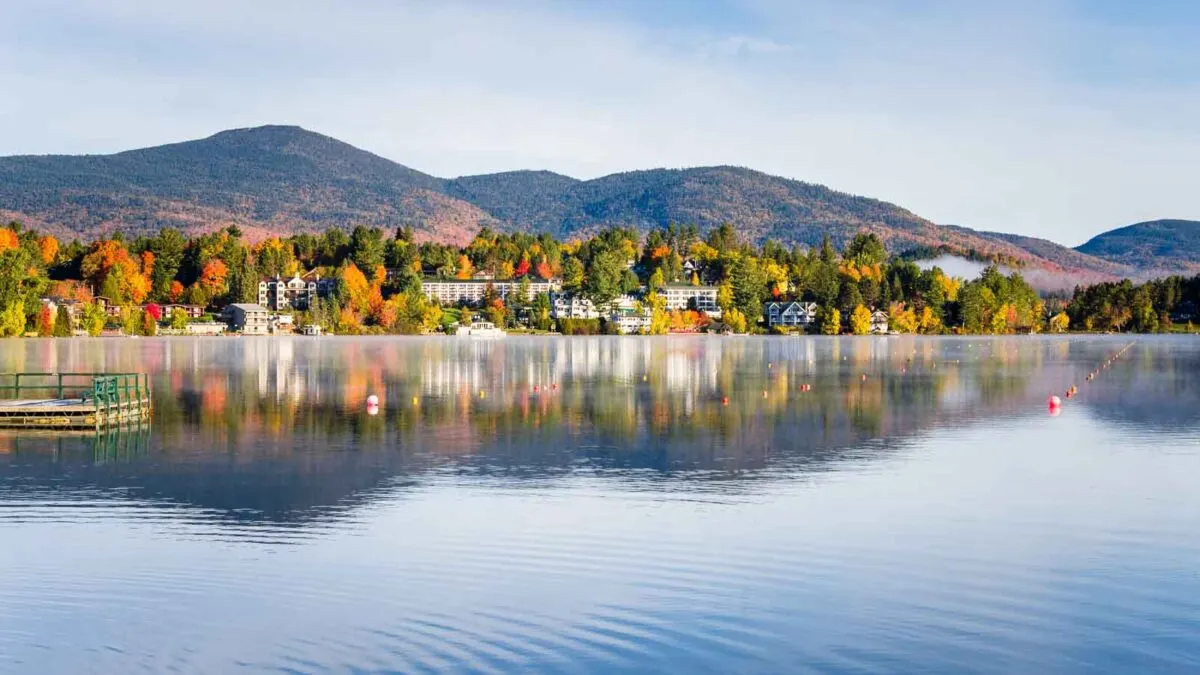 Mirror lake in Lake Placid, NY.